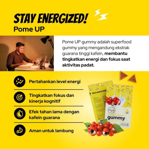 Pome UP Gummy Energi dengan Guarana & Kafein